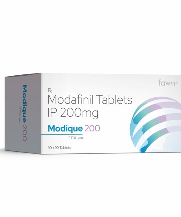 Modafinil Tablets IP 200 MG - MODIQUE 200 Tablets - Fawn Incor