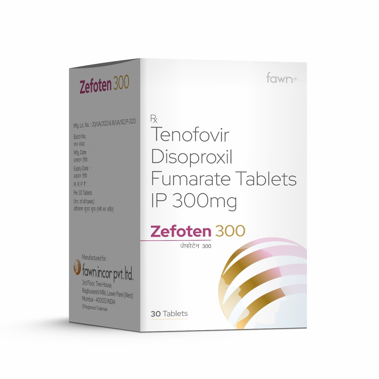 Tenofovir Disoproxil Fumarate Tablets IP 300 MG - ZEFOTEN 300 Tablets - Fawn Incor