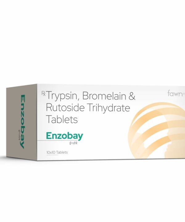 Trypsin Bromelain & Rutoside Trihydrate Tablets - ENZOBAY Tablets - Fawn Incor