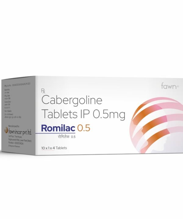 Cabergoline Tablet IP 0.5 Mg - ROMILAC 0.5 Tablets - Fawn Incor