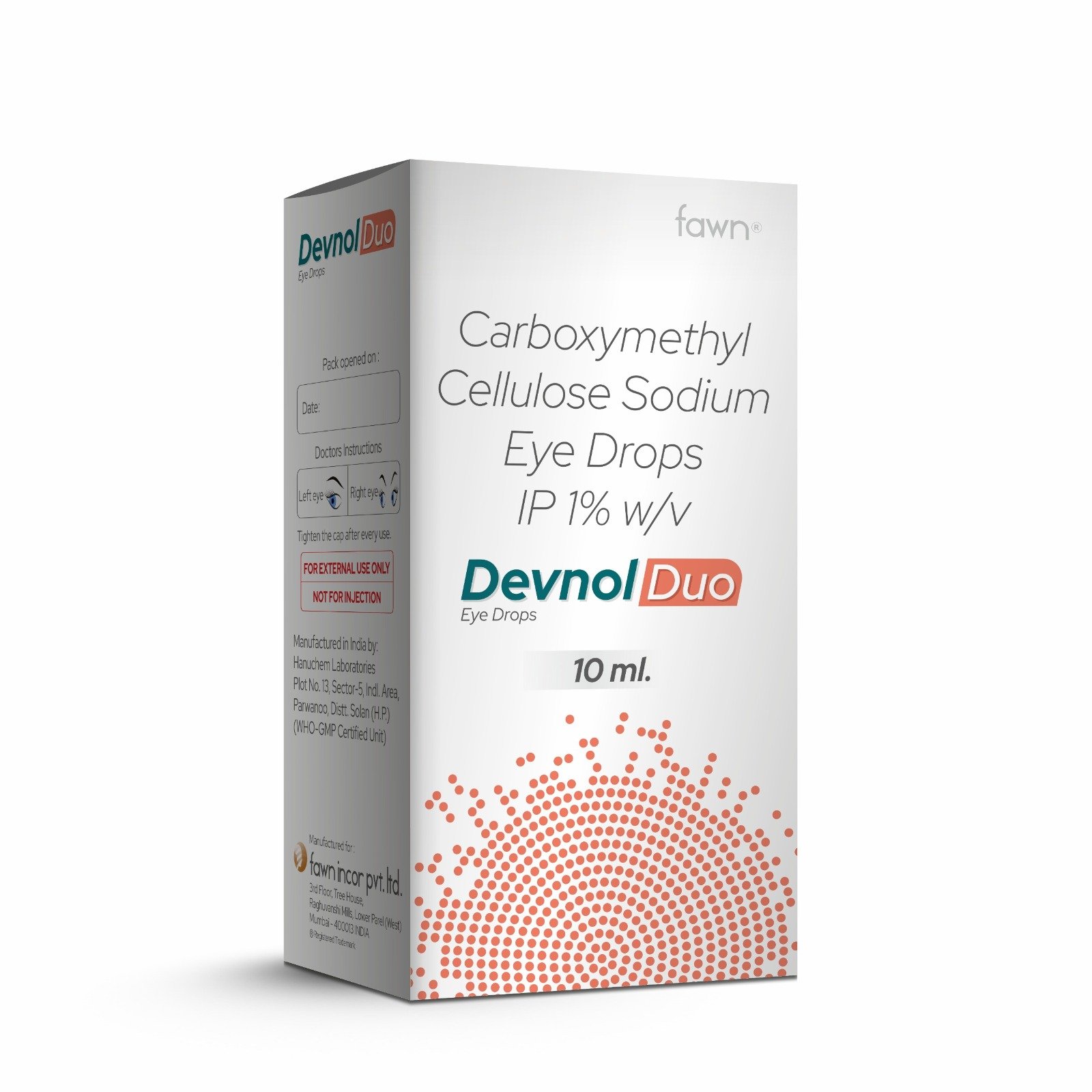 Carboxymethyl Cellulose Ophthalmic Solution IP - DEVNOL DUO Eye Drops - Fawn Incor
