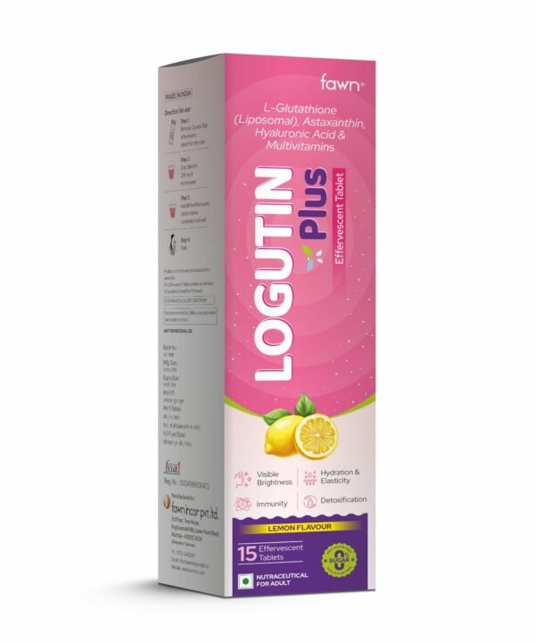 L-Glutathione (Liposomal), Astaxanthin, Hyaluronic Acid & Multivitamin Effervescent Tablets - LOGUTIN PLUS Effervescent Tablet- Fawn Incor