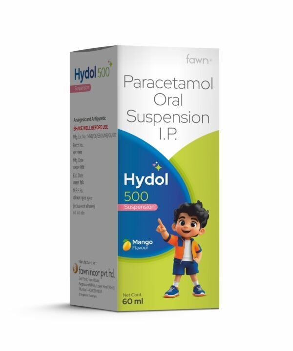 Paracetamol Oral Suspension IP - HYDOL 500 Suspension - Fawn Incor