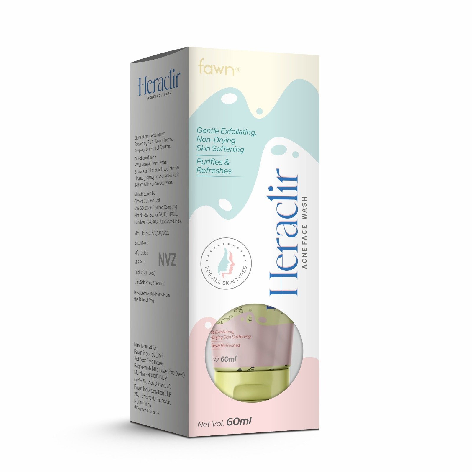 Gentle Exfoliator Non-Drying Skin Softening Anti-Acne Facewash - HERACLIR Acne Face Wash