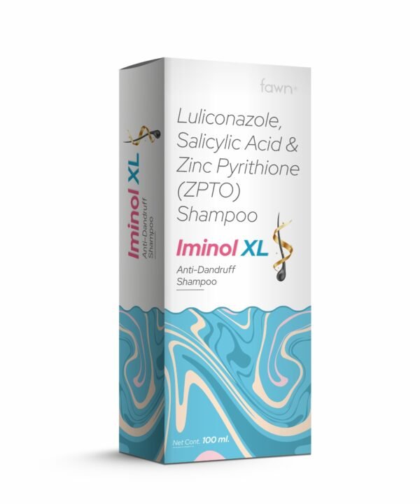 Luliconazole, Salicylic Acid & Zinc Pyrithione Shampoo - IMINOL XL Shampoo - Fawn Incor