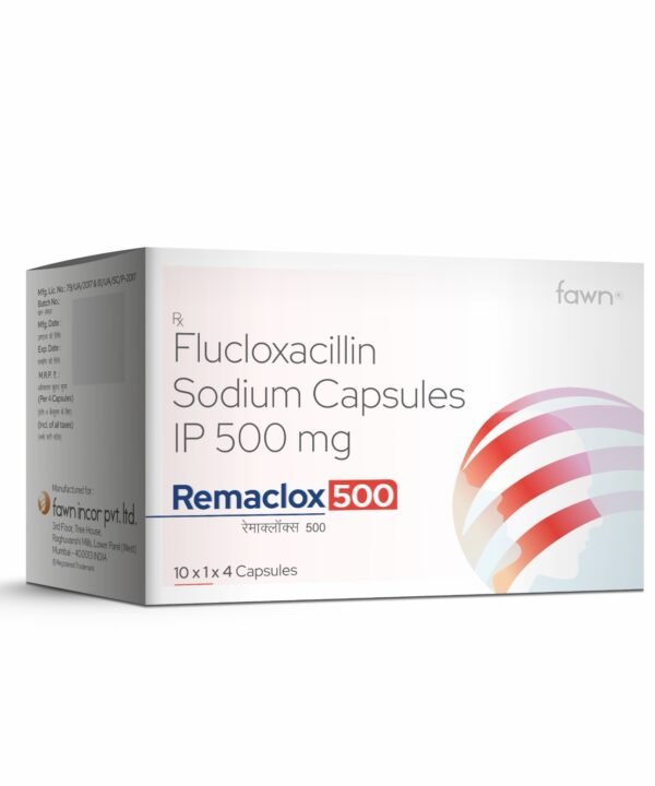 Flucloxacillin Sodium Capsules IP 500 Mg - REMACLOX 500 Capsules - Fawn Incor
