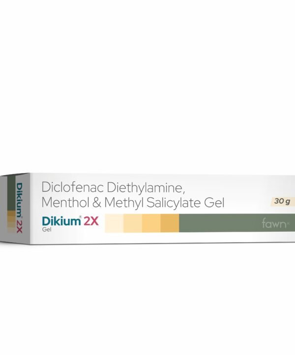 Fawn Incor - Diclofenac Diethylamine Menthol & Methyl Salicyla Gel - Dikium 2X Gel