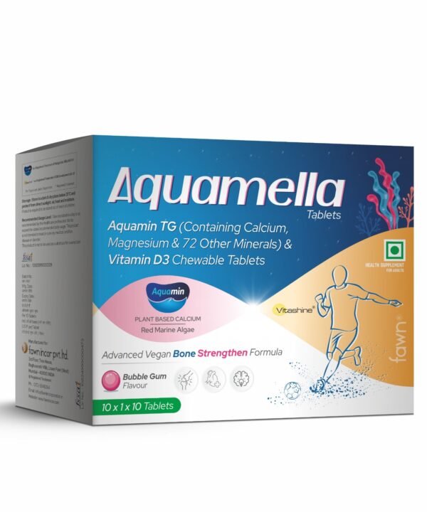 Fawn Incor - AQUAMELLA Chewable Tablets - Aquamin TG Magnesium with 72 Trace Minerals & Vitamin D3 Chewable Tablets