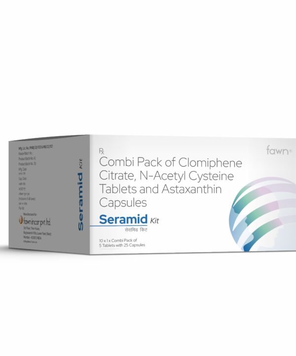 Fawn Incor - Combi Pack of Clomiphene Citrate, N-Acetylcysteine Tablets & Astaxanthin Capsules - SERAMID KIT