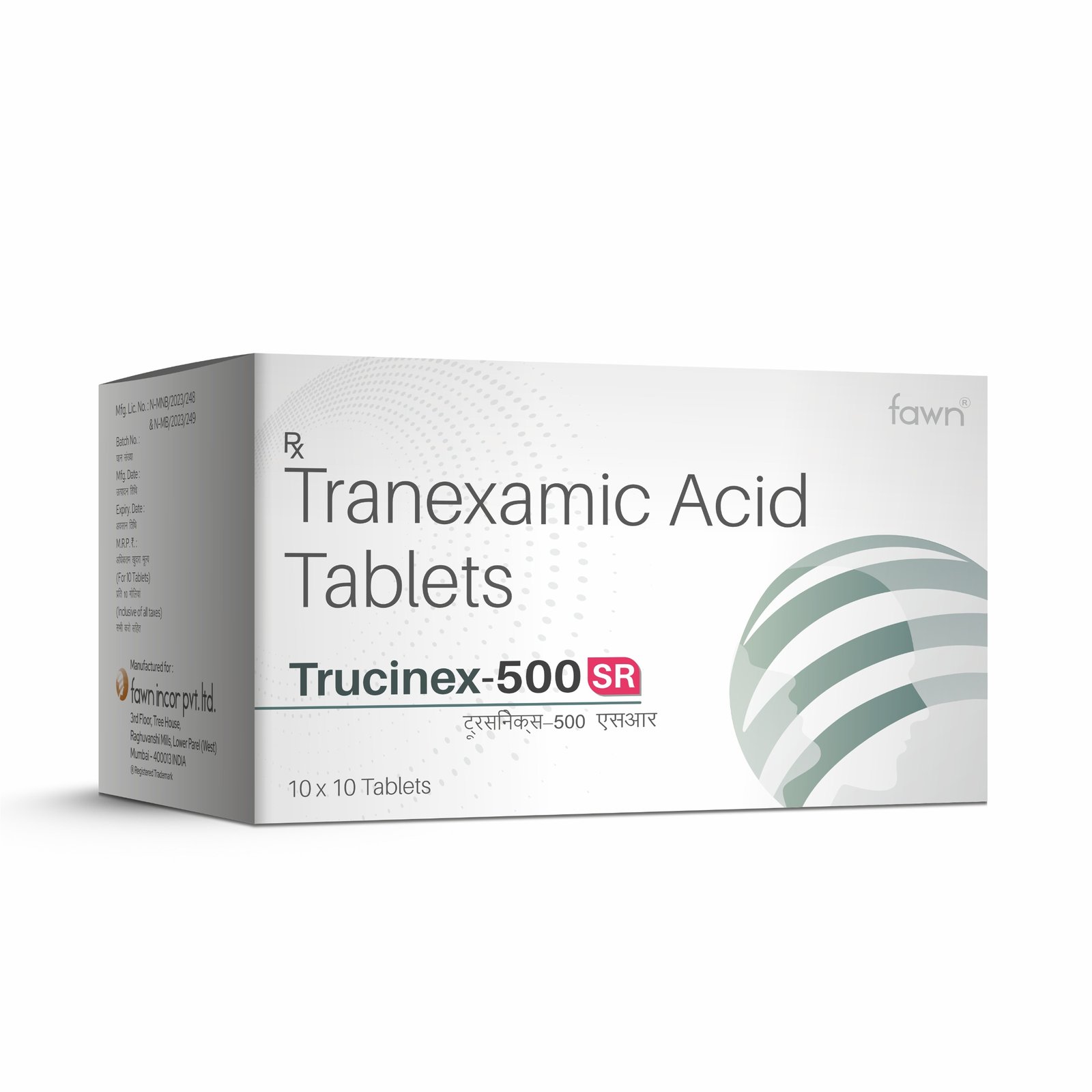 Fawn Incor - TRUCINEX 500 SR - Tranexamic Acid Tablet IP 500 Mg