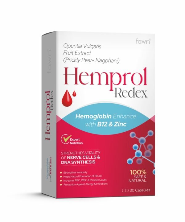 Hemoglobin Enhance with B12 & Zinc Capsules - HEMPROL REDEX - Fawn Incor