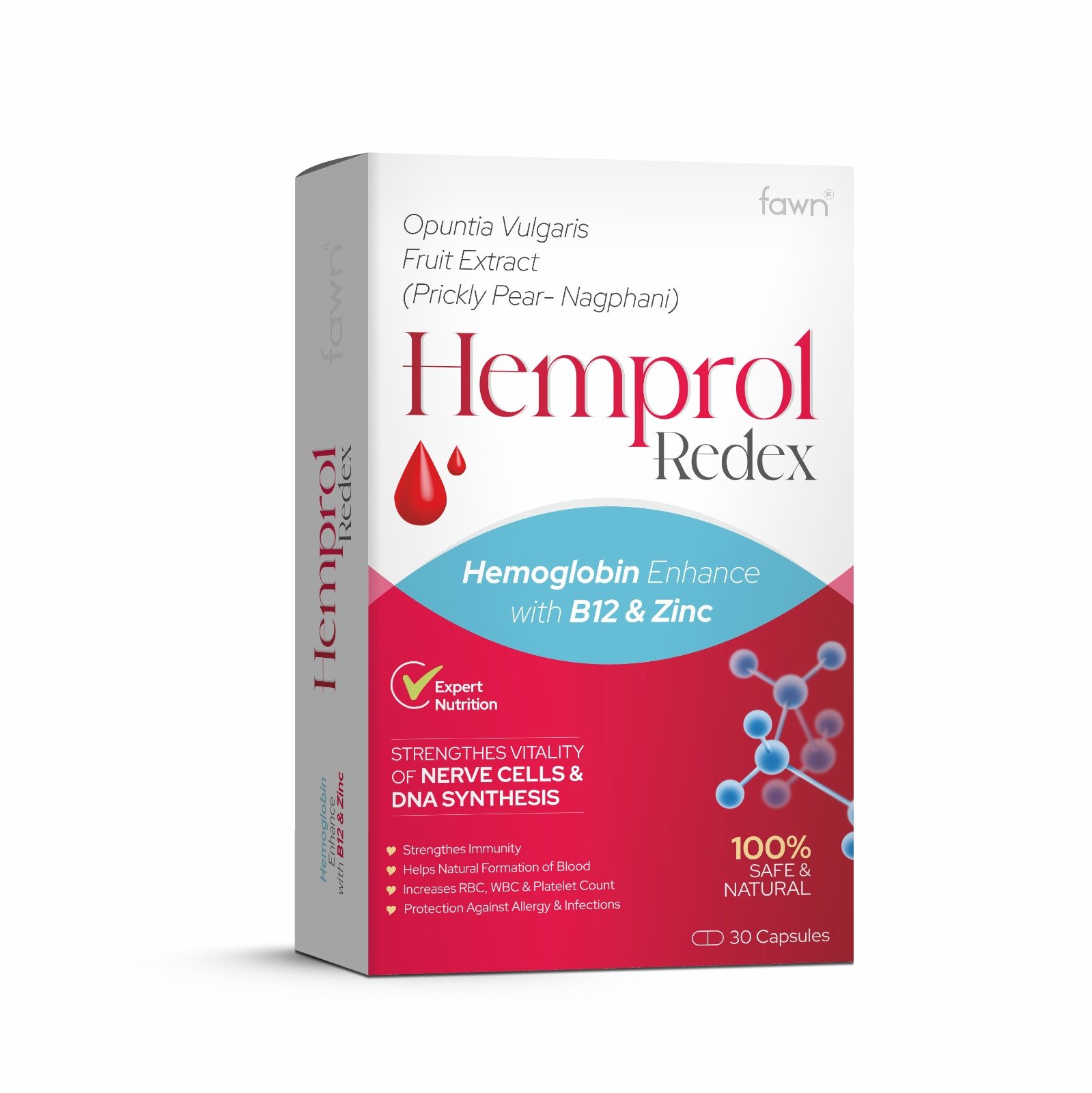 Hemoglobin Enhance with B12 & Zinc Capsules - HEMPROL REDEX - Fawn Incor