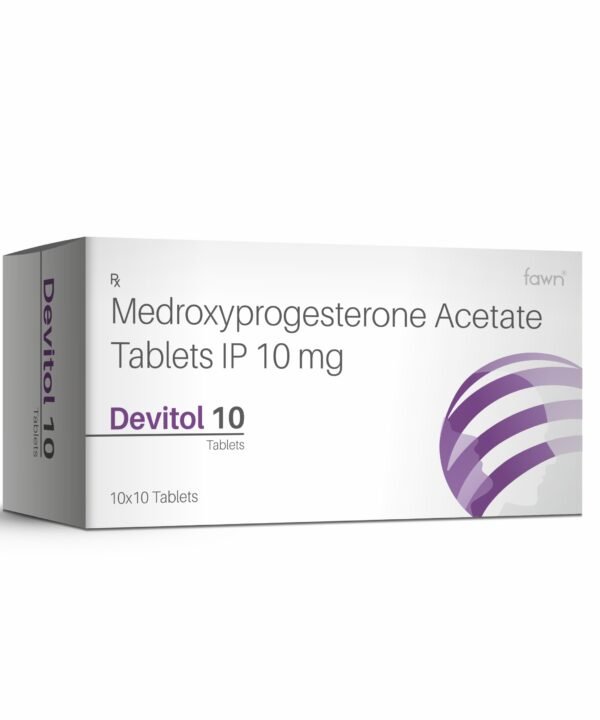 Medroxyprogesterone Acetate Tablets 10 Mg - DEVITOL 10 - Fawn Incor