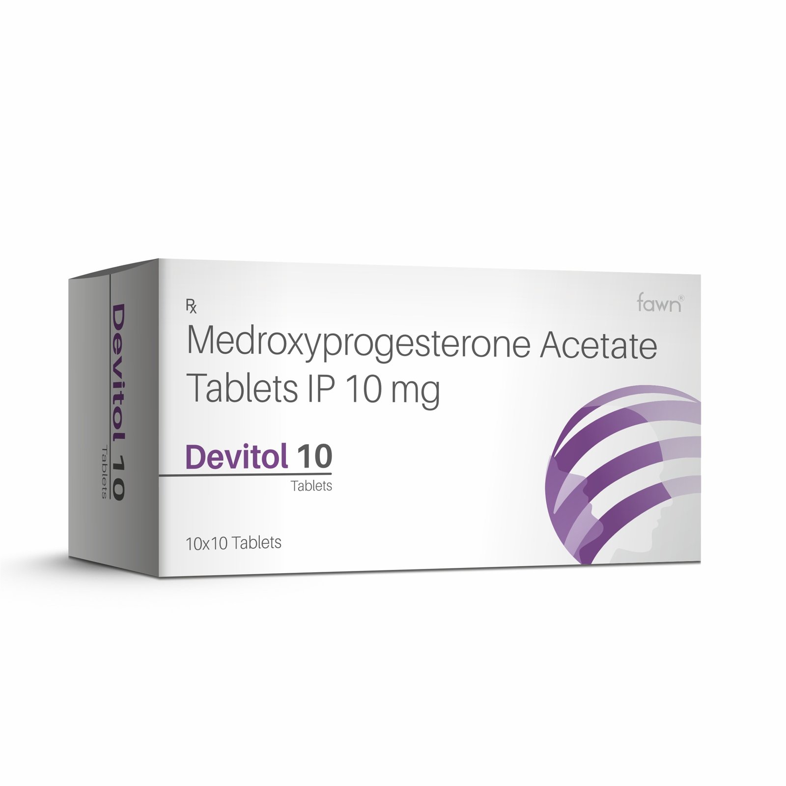 Medroxyprogesterone Acetate Tablets 10 Mg - DEVITOL 10 - Fawn Incor