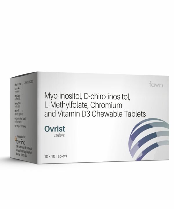 Myo Inositol, D Chiro Inositol, L-Methylfolate, Chromium & Vitamin D3 chewable Tablets - OVRIST - Fawn Incor