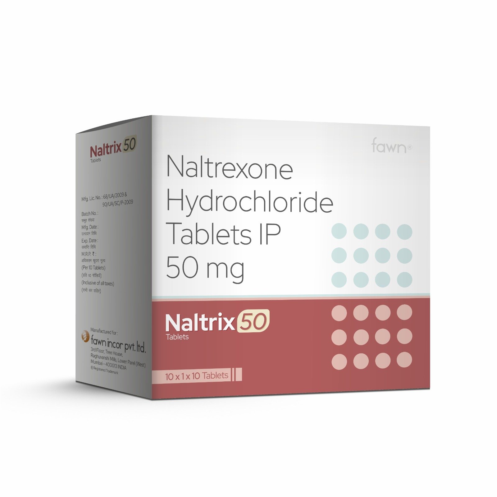 Naltrexone Hydrochloride Tablets IP 50 Mg - NALTRIX 50 Tablets - Fawn Incor