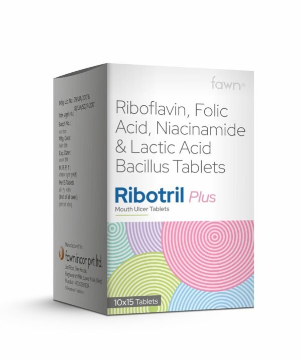 Riboflavin, Folic Acid, Niacinamide & Lactic Acid Bacillus Tablets - RIBOTRIL PLUS - Fawn Incor