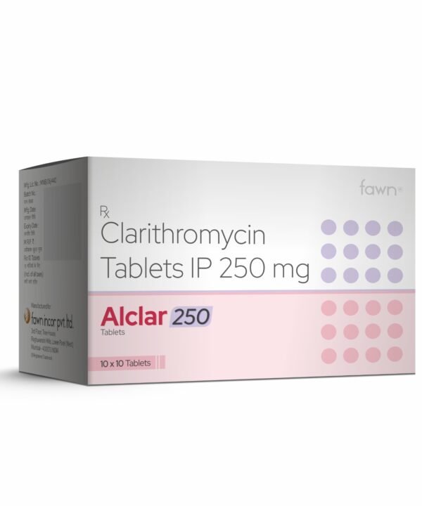Clarithromycin Tablets IP - ALCLAR 250 Tablets - Fawn Incor