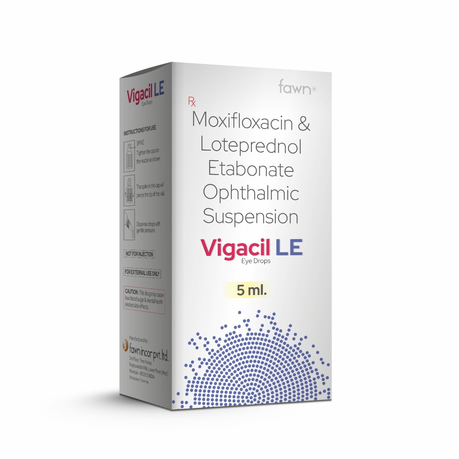 Fawn Incor - VIGACIL LE Eye Drop - Moxifloxacin & Loteprednol Etabonate Ophthalmic Suspension
