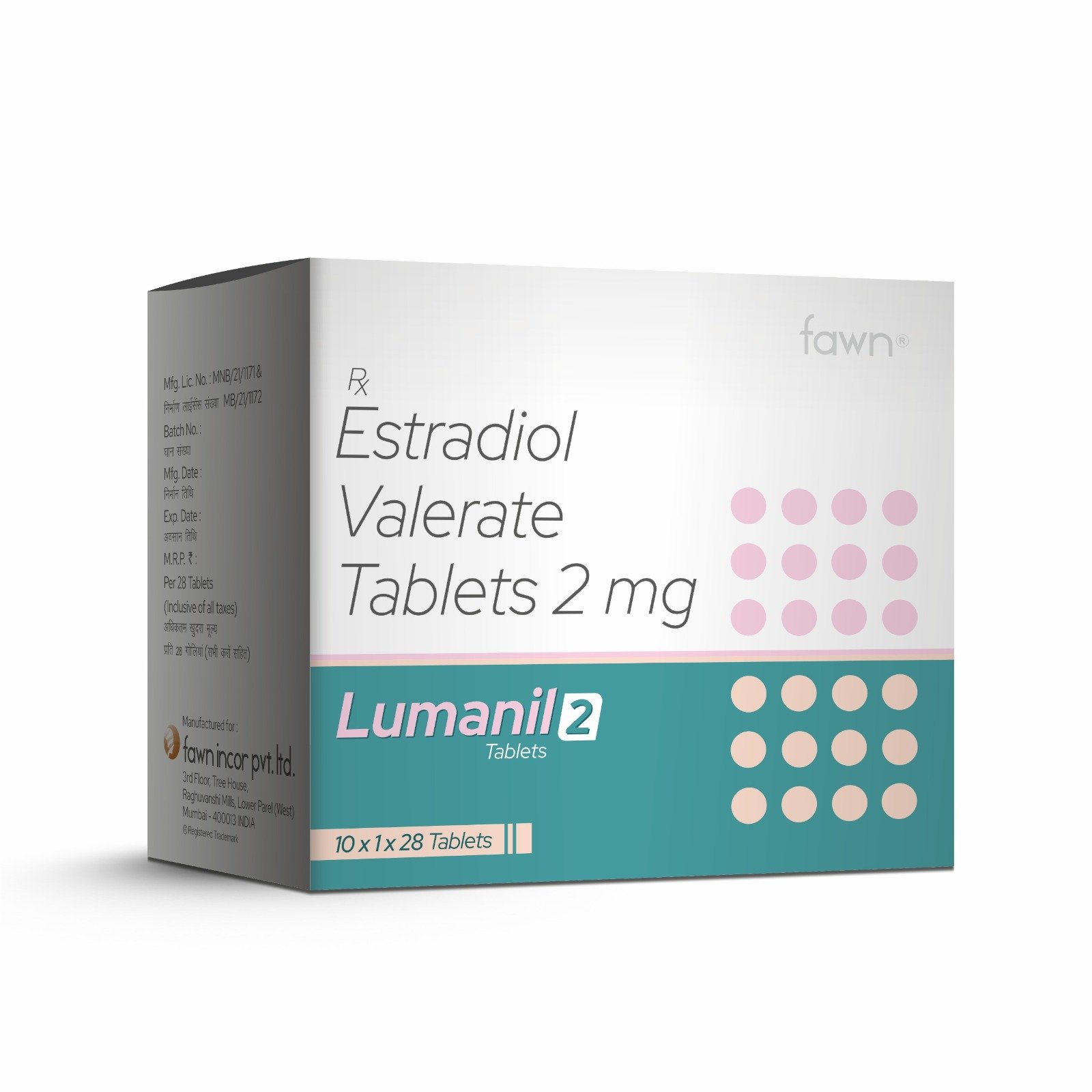 Estradiol Valerate Tablets 2 Mg - LUMANIL 2 Tablets - Fawn Incor