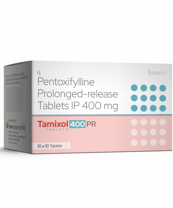 Pentoxifylline Prolonged Release Tablets I.P. 400 Mg - TAMIXOL 400 PR Tablets - Fawn Incor