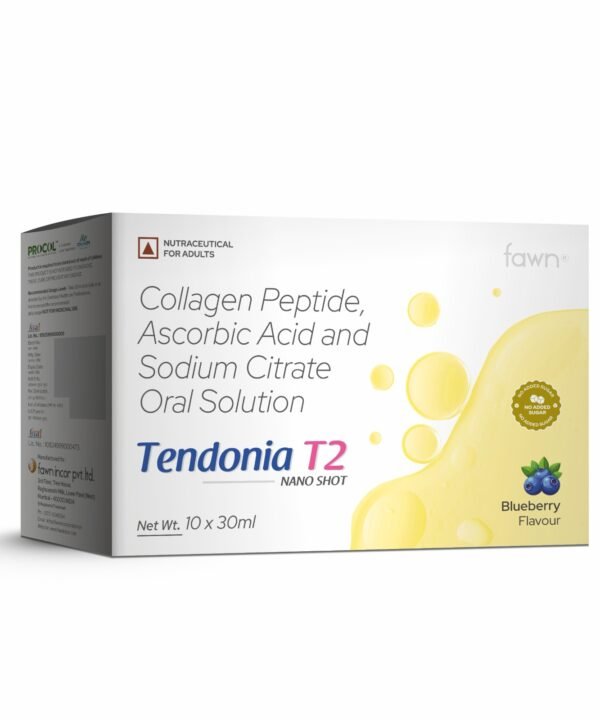 Collagen Peptide, Ascorbic Acid & Sodium Citrate Oral Solution - TENDONIA T2 Shots - Fawn Incor