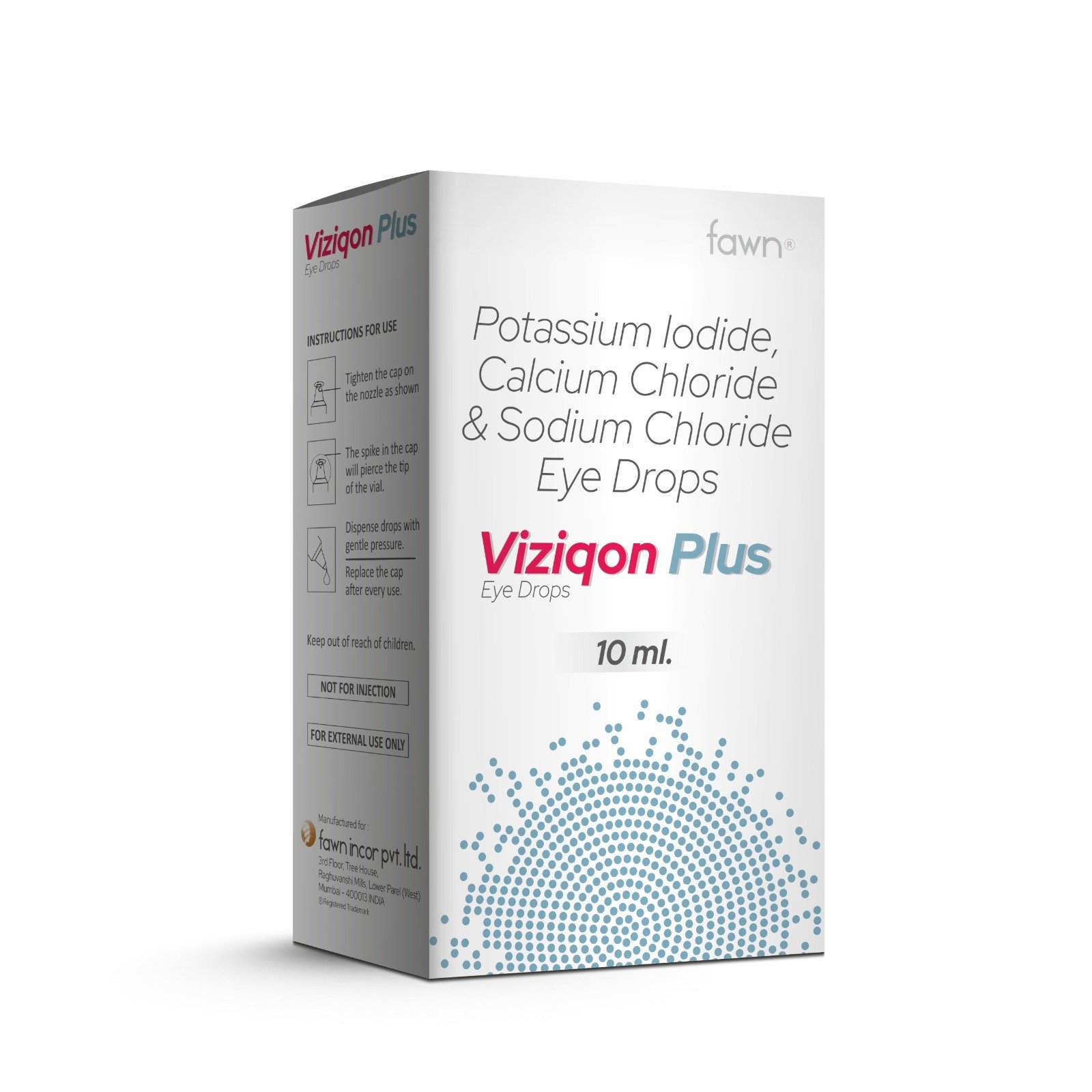 Potassium Iodide, Calcium Chloride & Sodium Chloride Eye Drop - VIZIQON PLUS Eye Drop - Fawn Incor