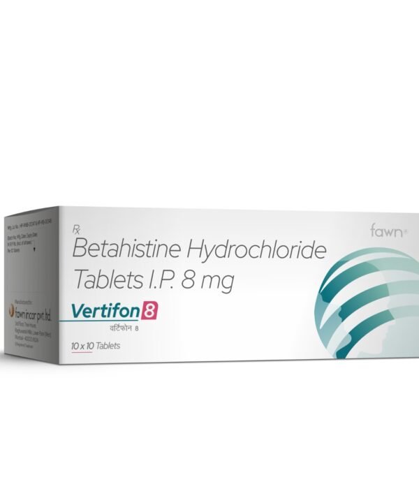 Betahistine Hydrochloride Tablets IP 8 Mg - VERTIFON 8 Tablets - Fawn Incor
