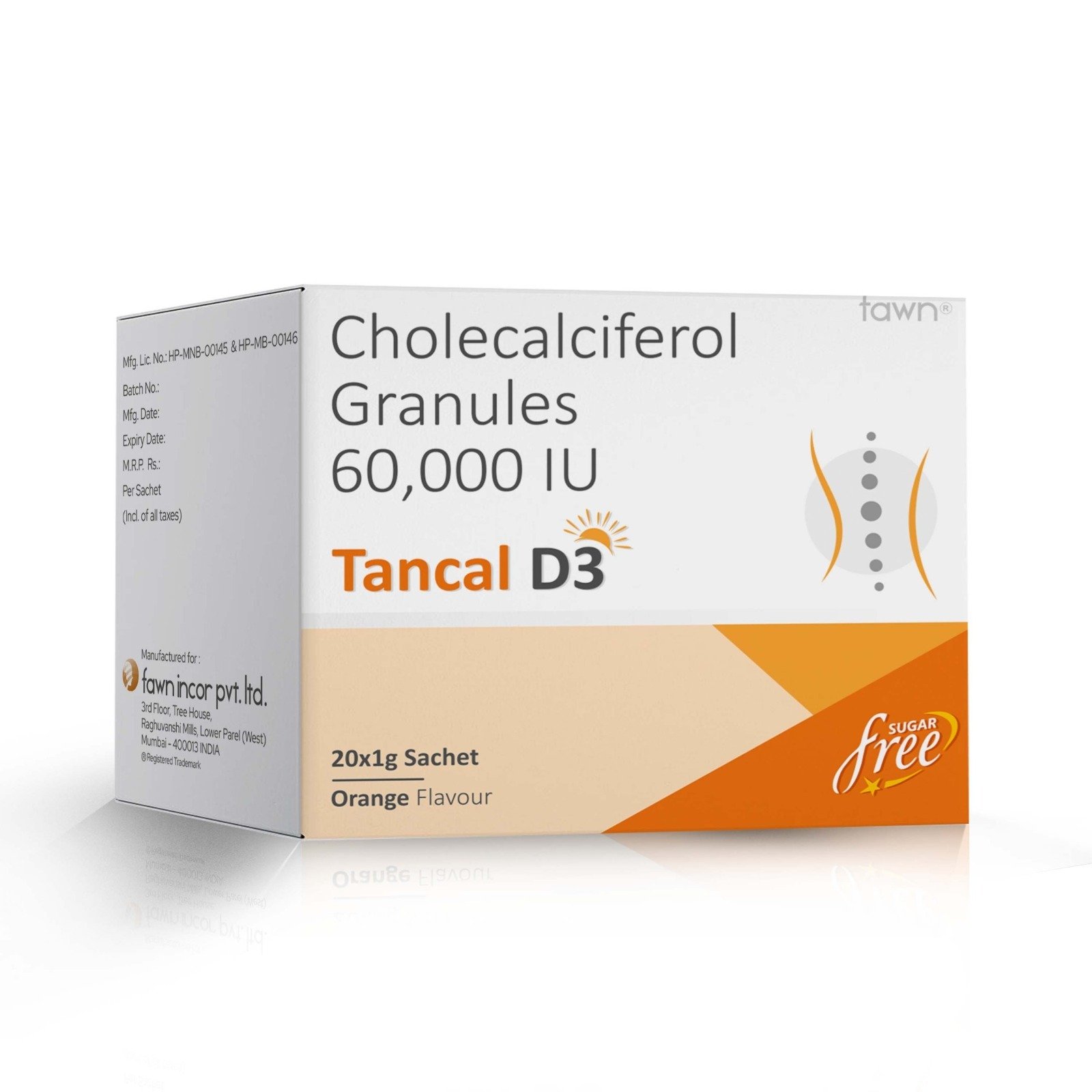 Cholecalciferol Granules 60,000 IU - TANCAL D3 Sachet - Fawn Incor