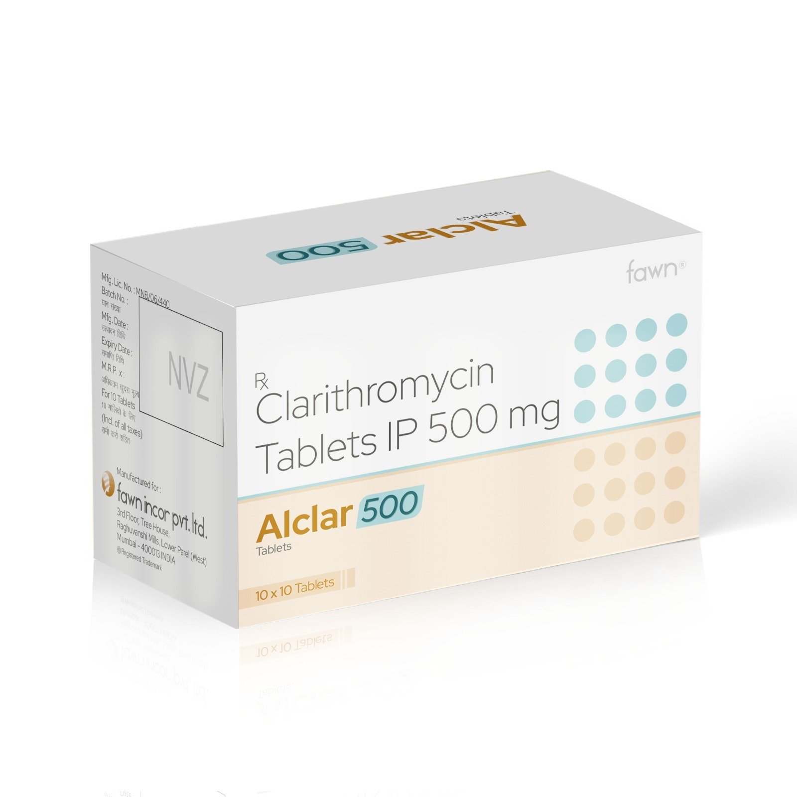 Clarithromycin Tablets IP 500 Mg - ALCLAR 500 Tablets - Fawn Incor