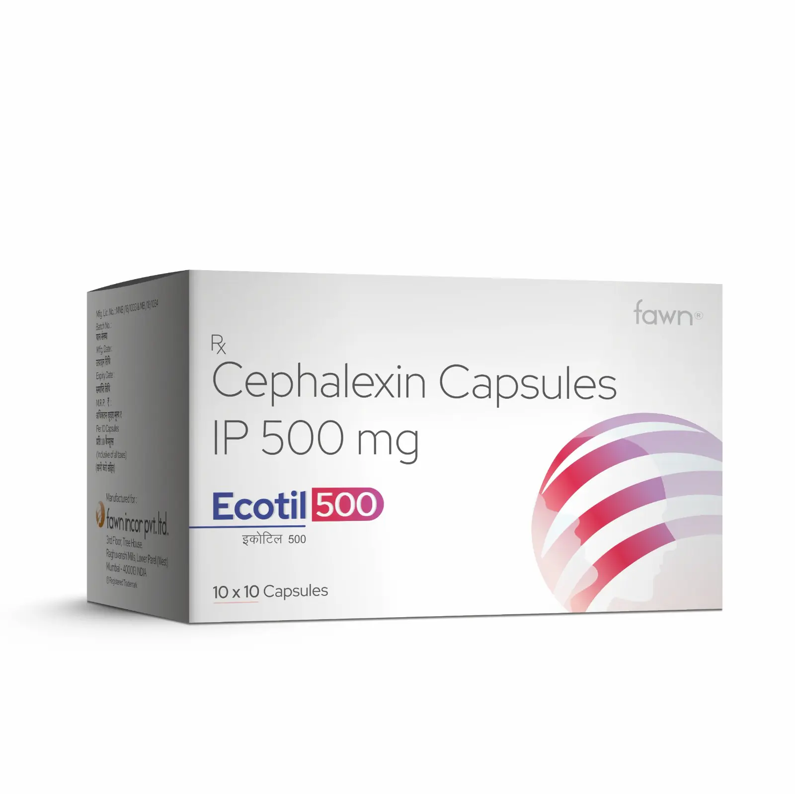 Cephalexin Capsules IP 500 Mg - ECOTIL 500 Capsules - Fawm Incor