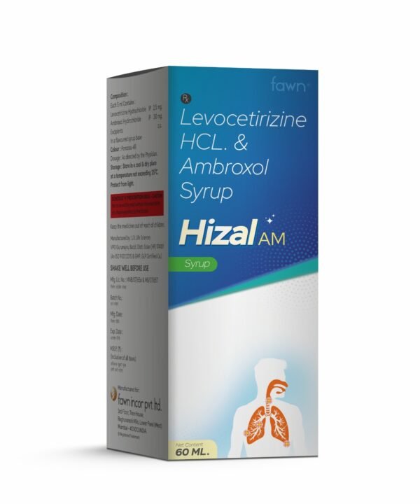 Levocetirizine Hydrochloride & Ambroxol Syrup - HIZAL AM Syrup - Fawn Incor