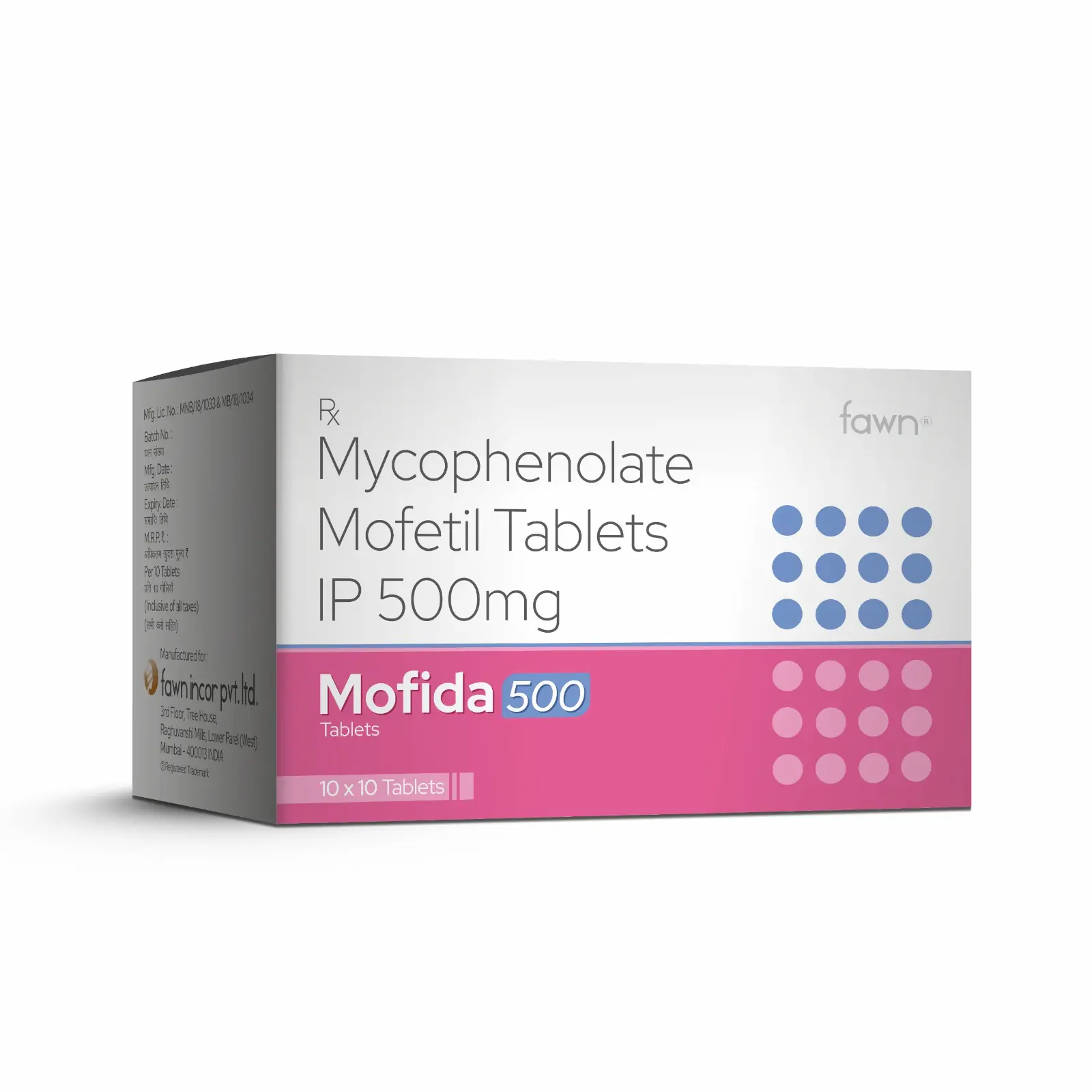 Mycophenolate Mofetil Tablets IP 500 Mg - MOFIDA 500 Tablets - Fawn Incor