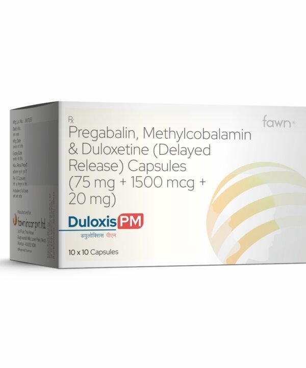 Pregabalin, Methylcobalamin & Duloxetine Delayed Release Capsules - DULOXIS PM Capsules - Fawn Incor