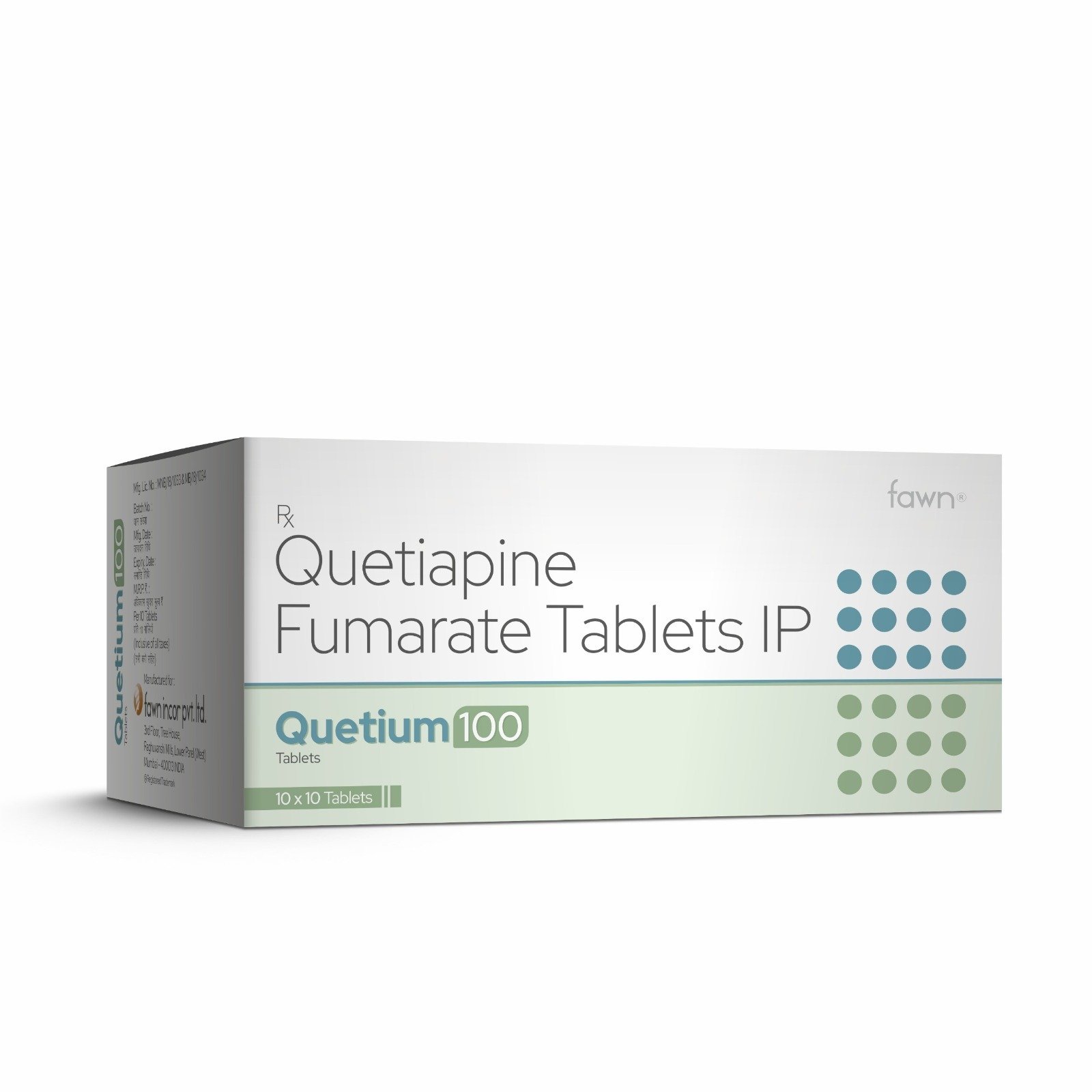 Quetiapine Fumarate Tablets IP 100 Mg - QUETIUM 100 - Fawn Incor