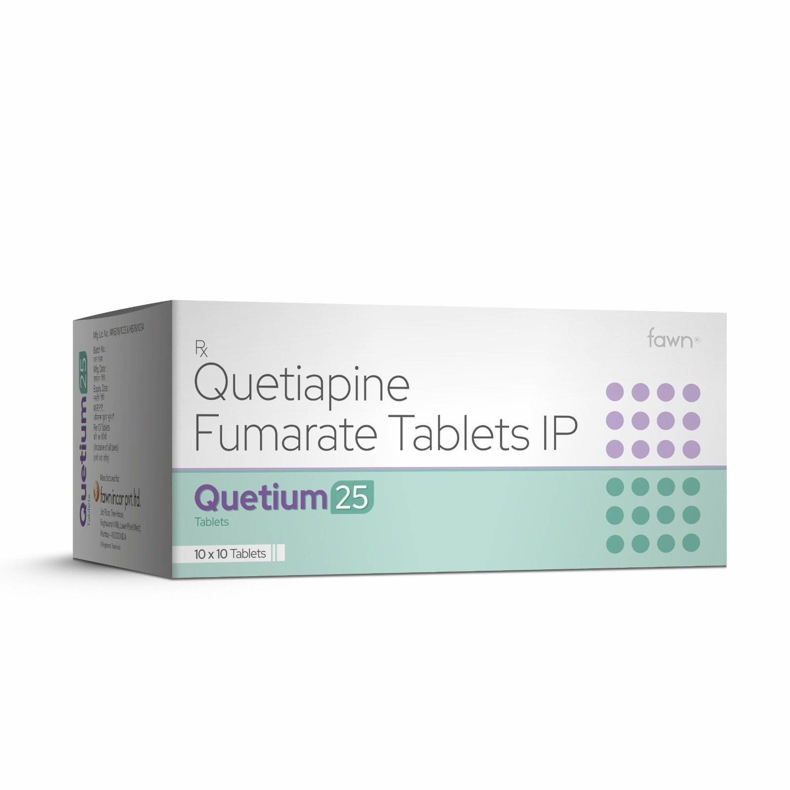 Quetiapine Fumarate Tablets IP 25 Mg - QUETIUM 25 Tablets - Fawn Incor