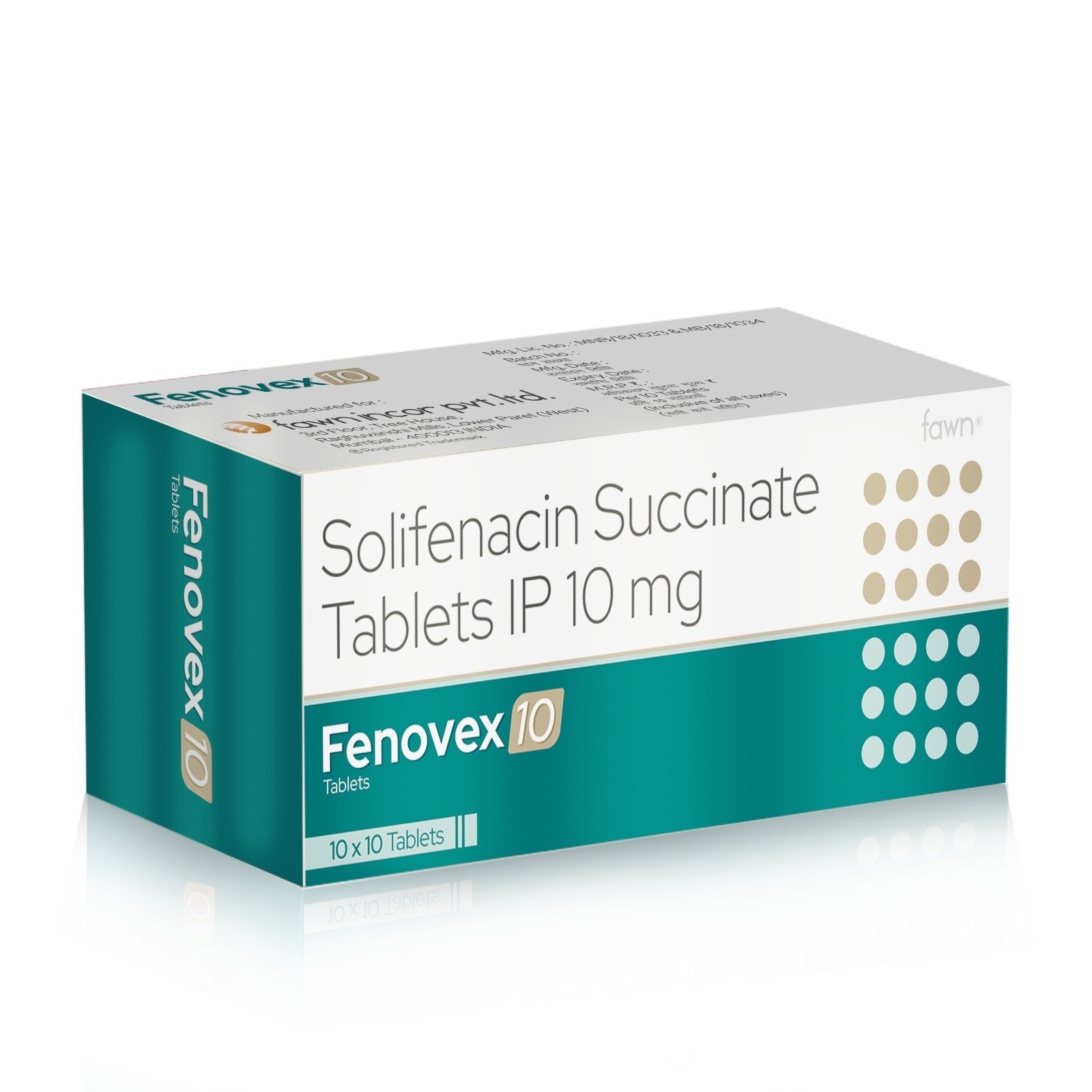 Solifenacin Succinate Tablets IP 10 Mg - FENOVEX 10 - Fawn Incor