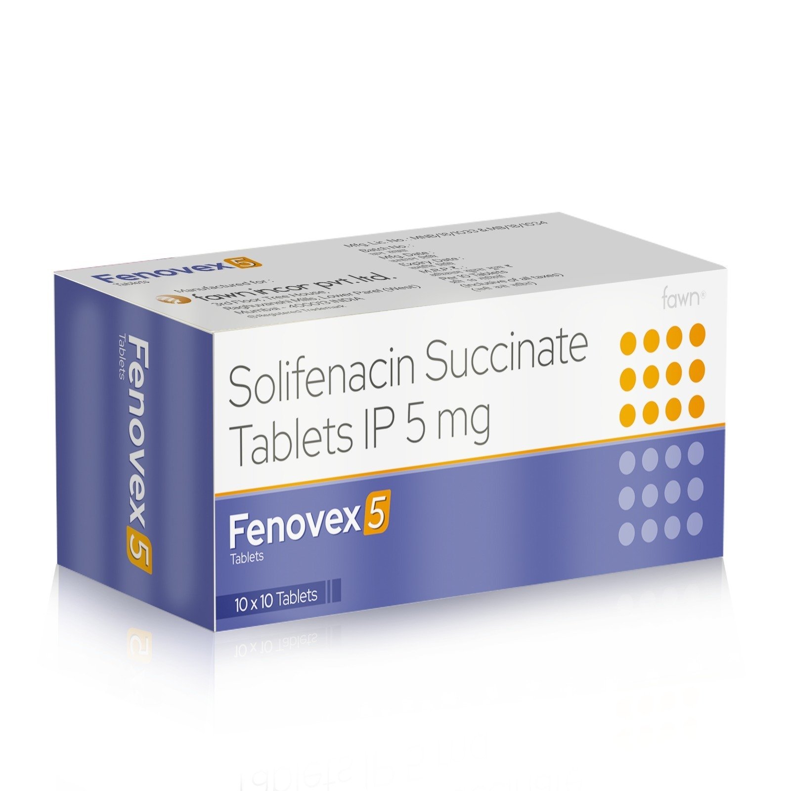Solifenacin Succinate Tablets IP 5 Mg - FENOVEX 5 Tablets - Fawn Incor