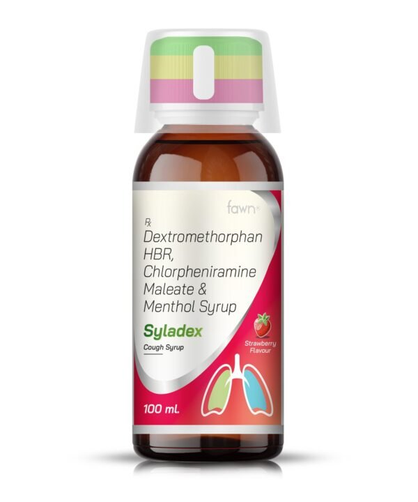 Dextromethorphan Hydrobromide, Chlorpheniramine Maleate & Menthol Syrup (Strawberry Flavour) - SYLADEX Syrup