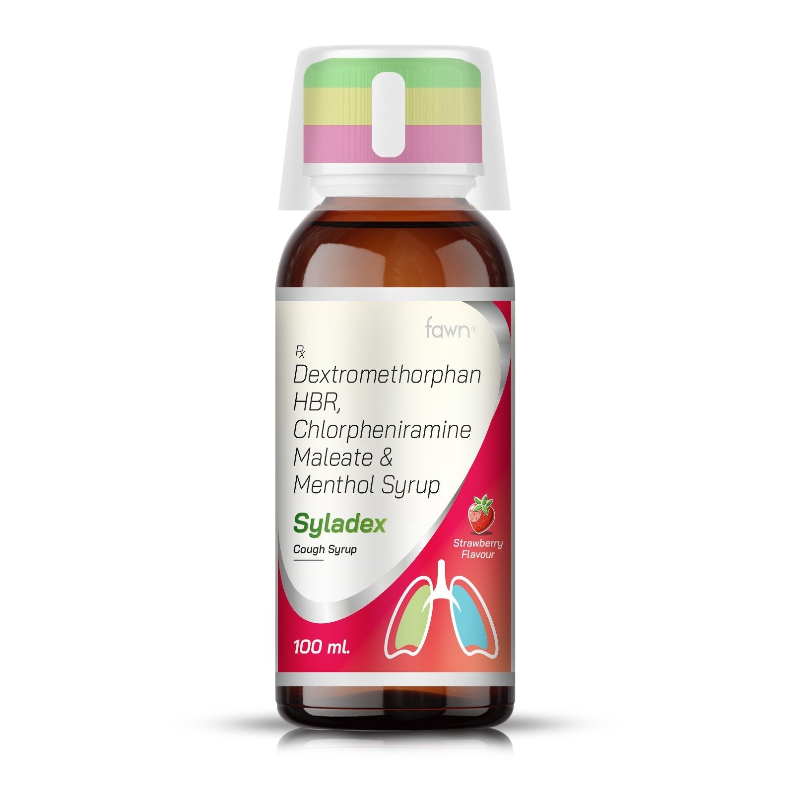 Dextromethorphan Hydrobromide, Chlorpheniramine Maleate & Menthol Syrup (Strawberry Flavour) - SYLADEX Syrup