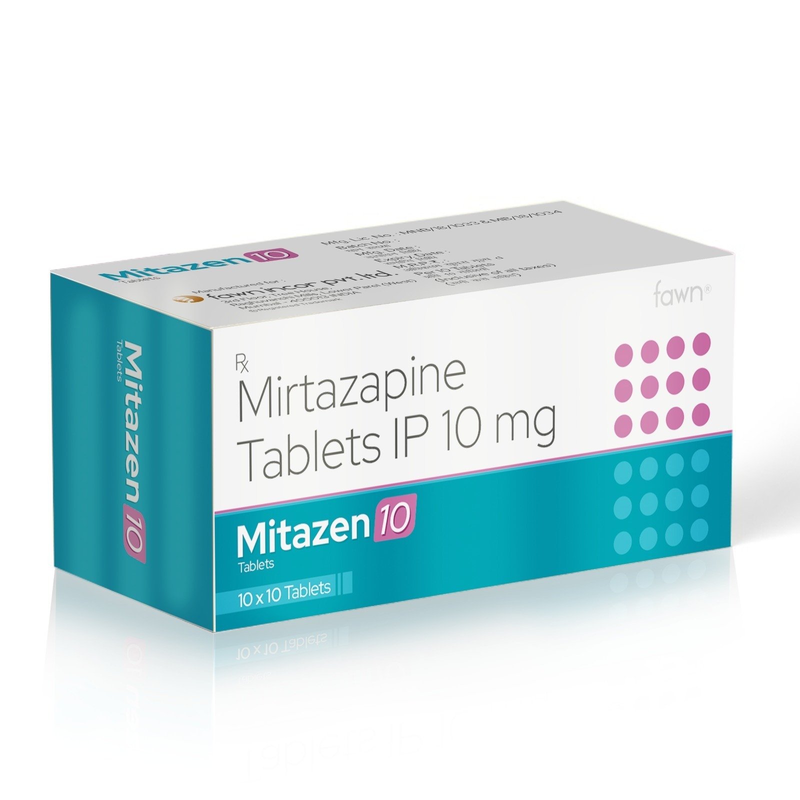 Mirtazapine Tablets IP 10 Mg - MITAZEN 10 Tablets - Fawn Incor