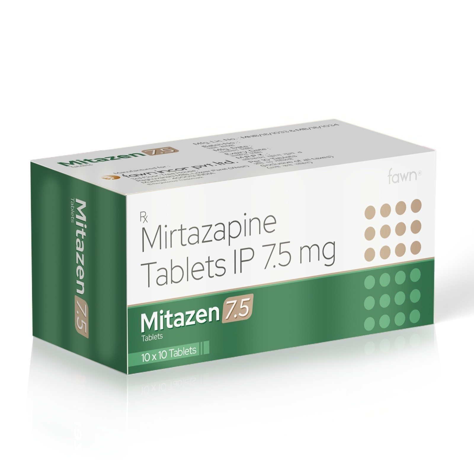 Mirtazapine Tablets IP 7.5 Mg - MITAZEN 7.5 Tablets