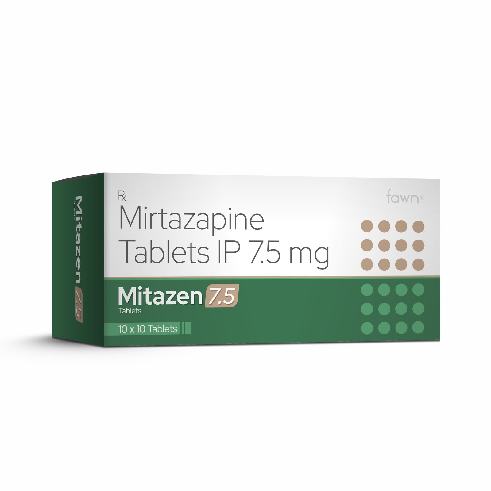 Mirtazapine Tablets IP 7.5 Mg – MITAZEN 7.5 Tablets - Fawn Incor
