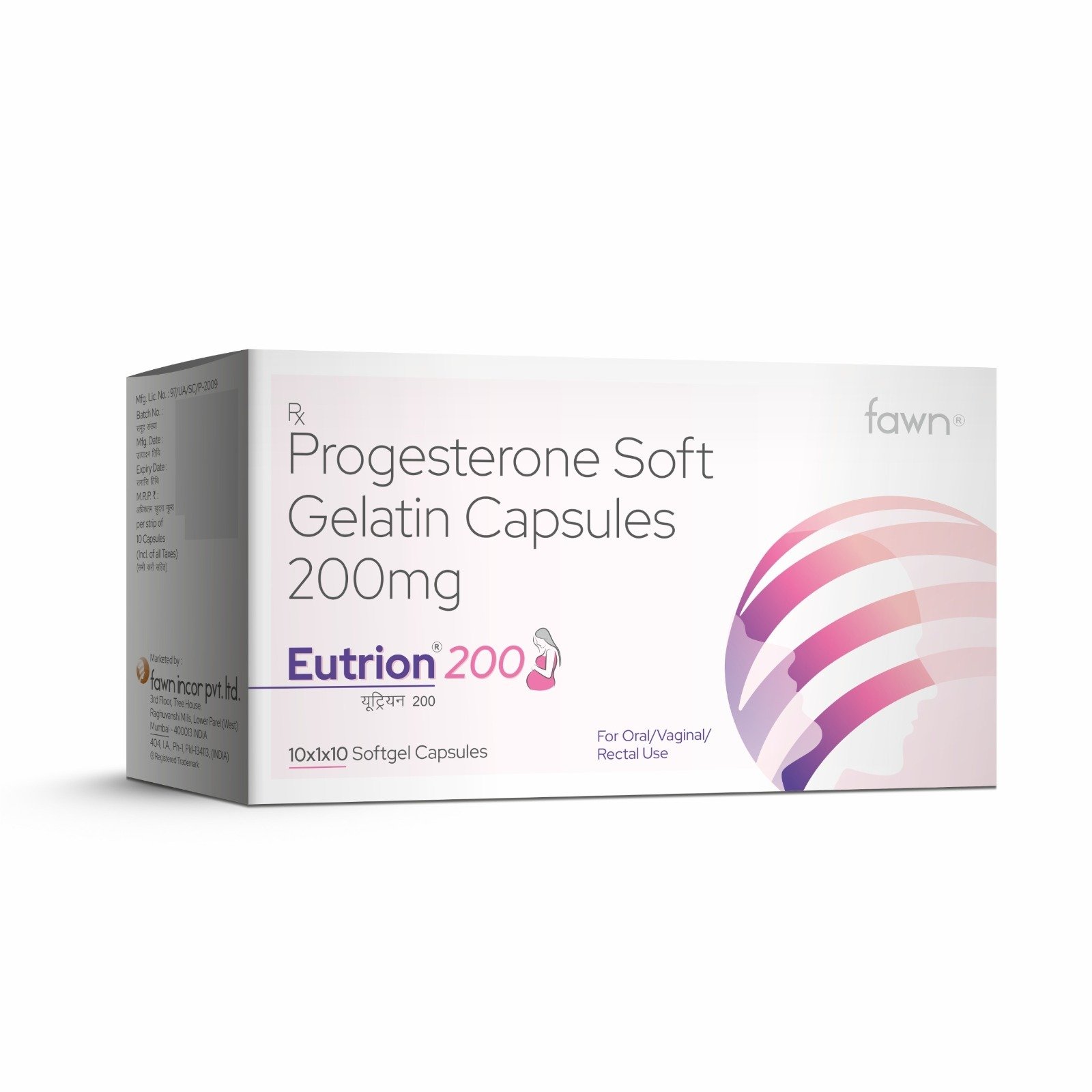 Progesterone Soft Gelatin Capsules 200 Mg - EUTRION 200 Softgel - Fawn Incor