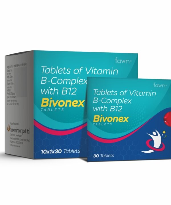 Tablets of Vitamin B-Complex with B12 – BIVONEX Tablets - Fawn Incor