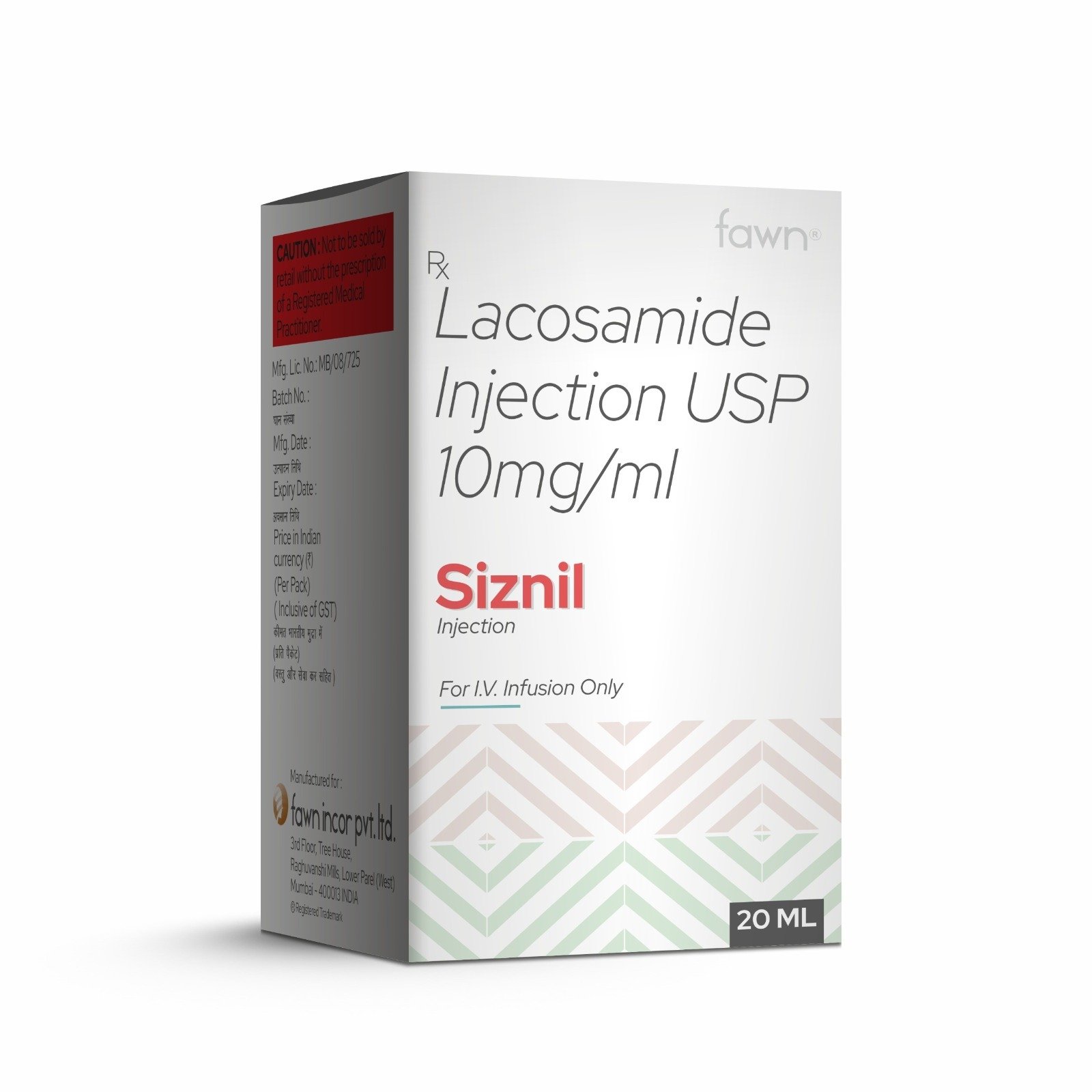 Lacosamide Injection USP 10 Mg - SIZNIL Injection - Fawn Incor
