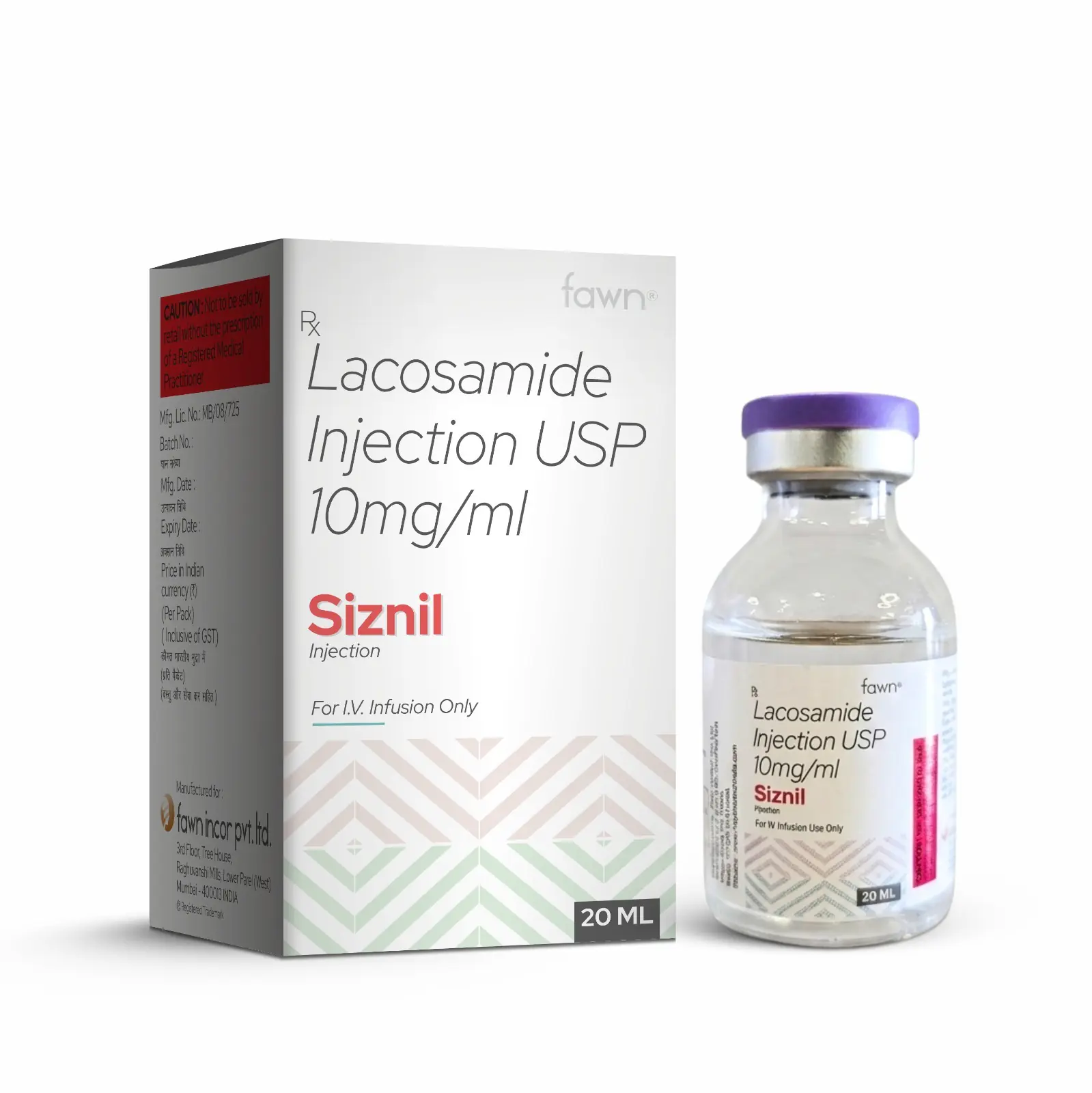 Lacosamide Injection USP 10 Mg